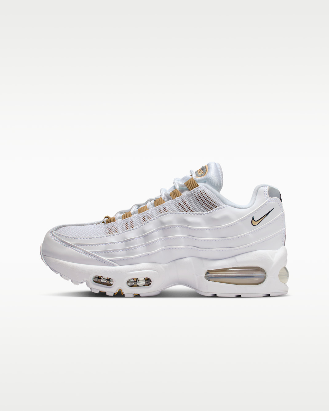 Nike Air Max 95 Big Bubble Big Kids' Shoes - White/Black/Pearl Grey/Metallic Gold