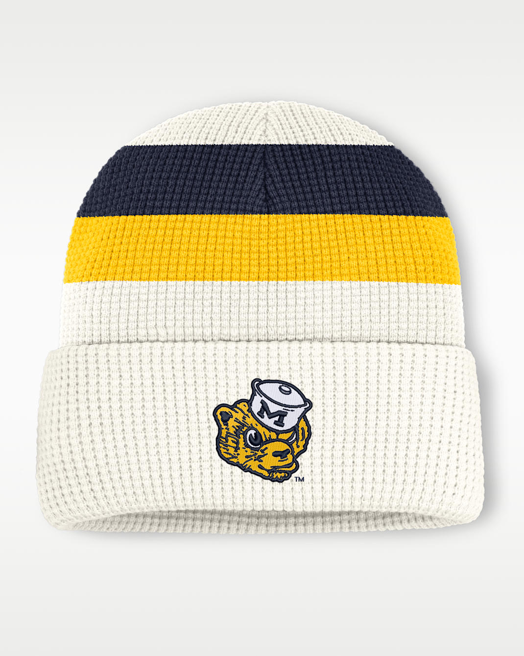 Michigan Men's Nike College Cuffed Beanie - White