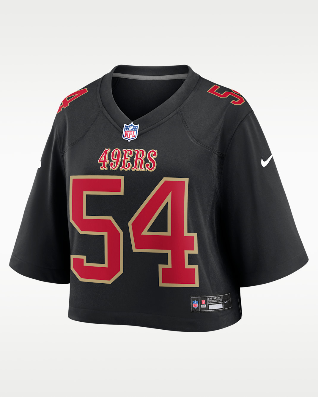 Fred Warner San Francisco 49ers Women's Nike NFL Cropped Tundra Game Jersey - Black