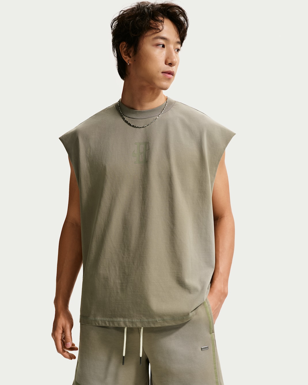 북 스탠다드 이슈 남성 드라이 핏 민소매 게임 탑 - 다크 스투코