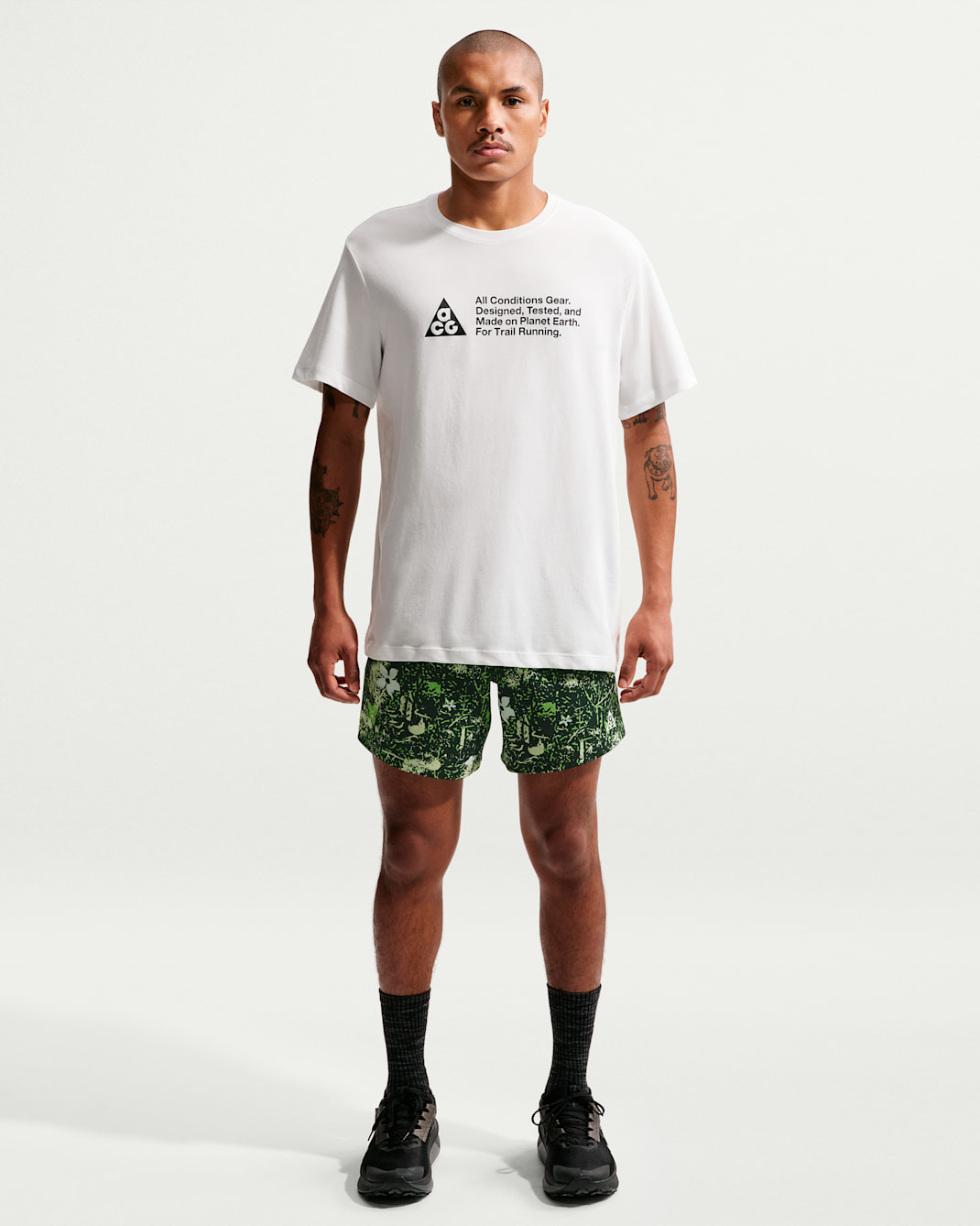 Nike ACG "Second Sunrise" Men's Dri-FIT 6" Brief-Lined Trail Running Shorts - Mean Green/Black Spruce/Summit White