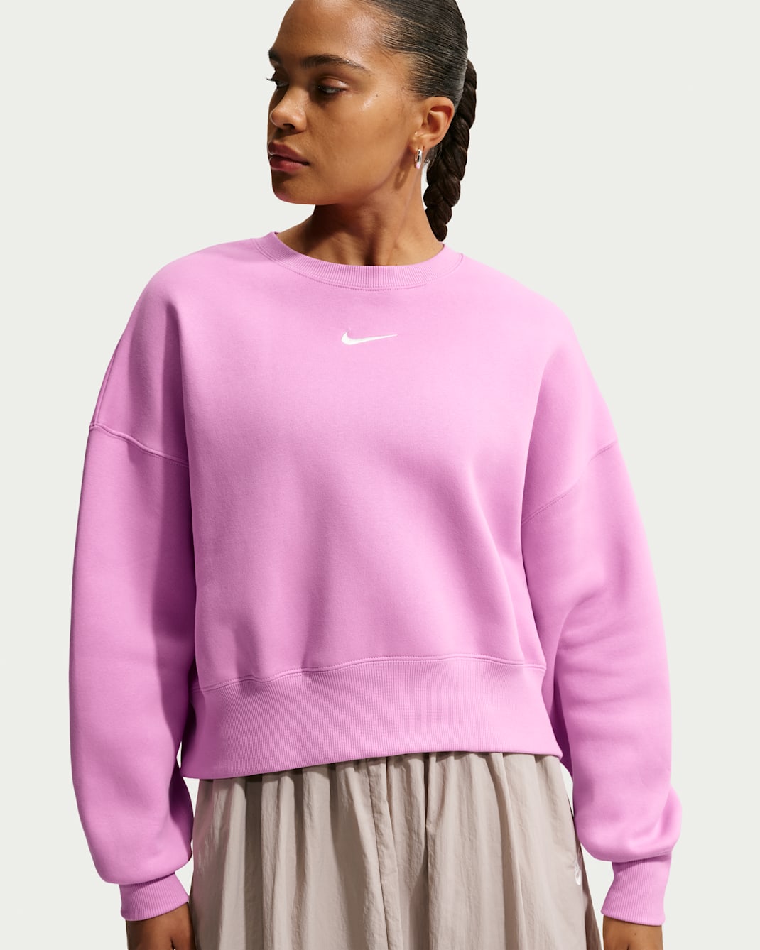 Nike Sportswear Phoenix Fleece Women's Over-Oversized Crew-Neck Sweatshirt - Light Magenta/Sail