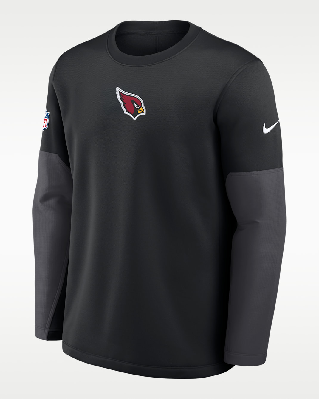 Playera de manga larga Nike Therma-FIT de la NFL para hombre Arizona Cardinals Scripted To Win Sideline Coach - Negro