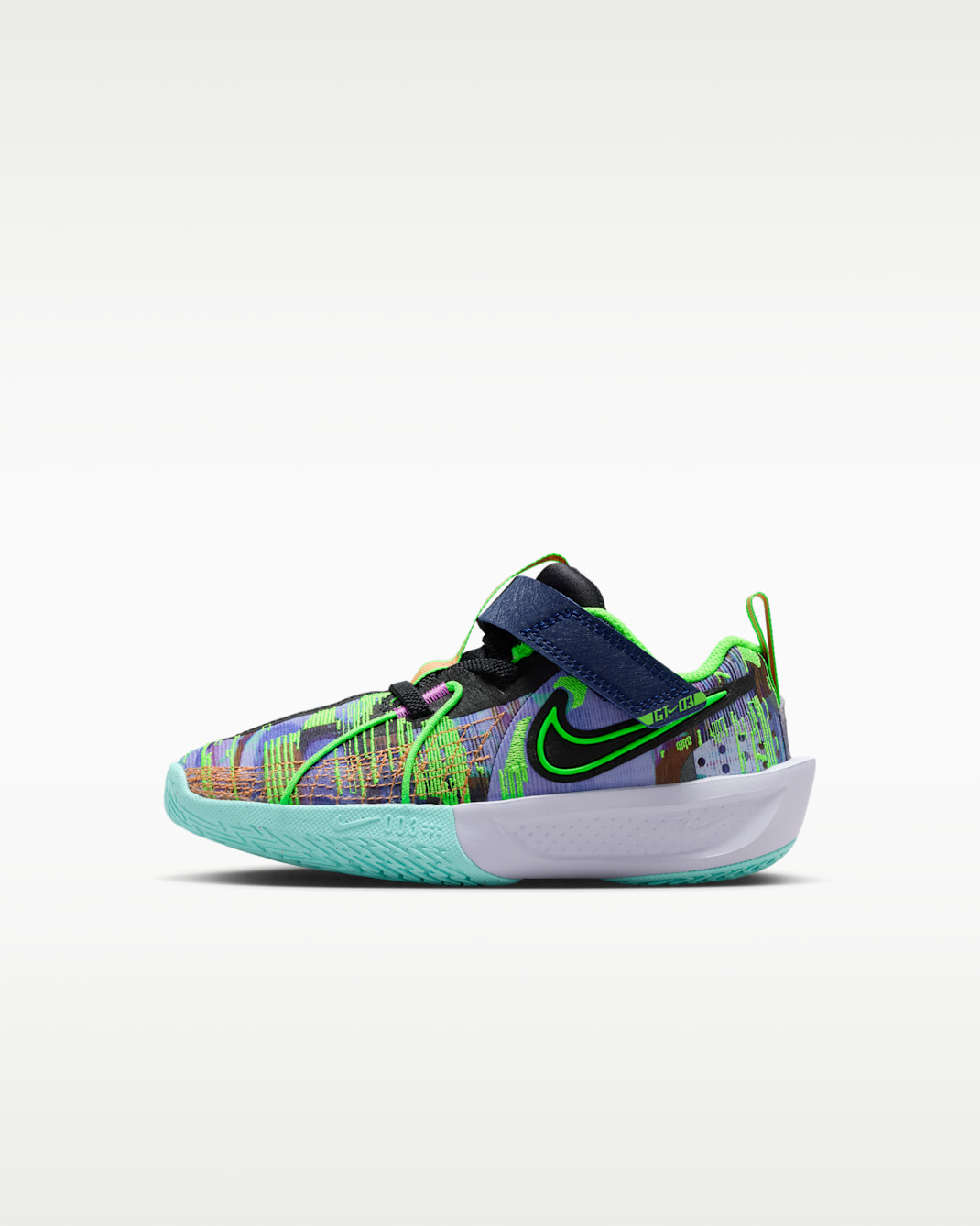 Nike G.T. Cut 3 Little Kids' Basketball Shoes - Blue Void/Hyper Violet/Bleached Turquoise/Green Strike