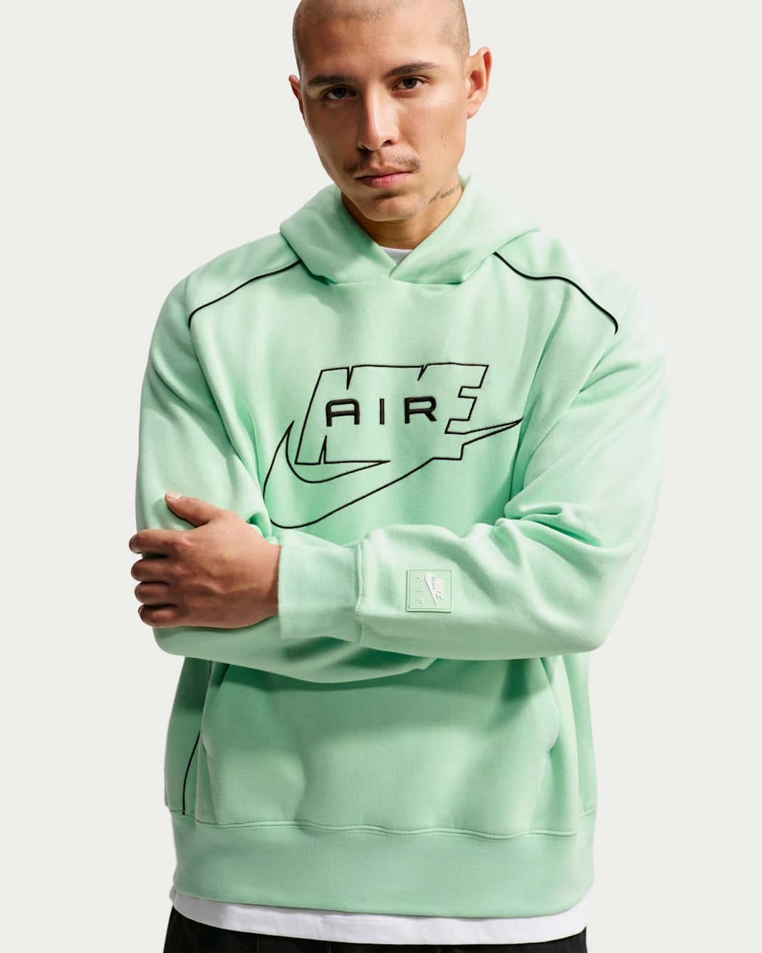 Nike Air Men's Fleece Pullover Hoodie - Cucumber Calm/Black/Black