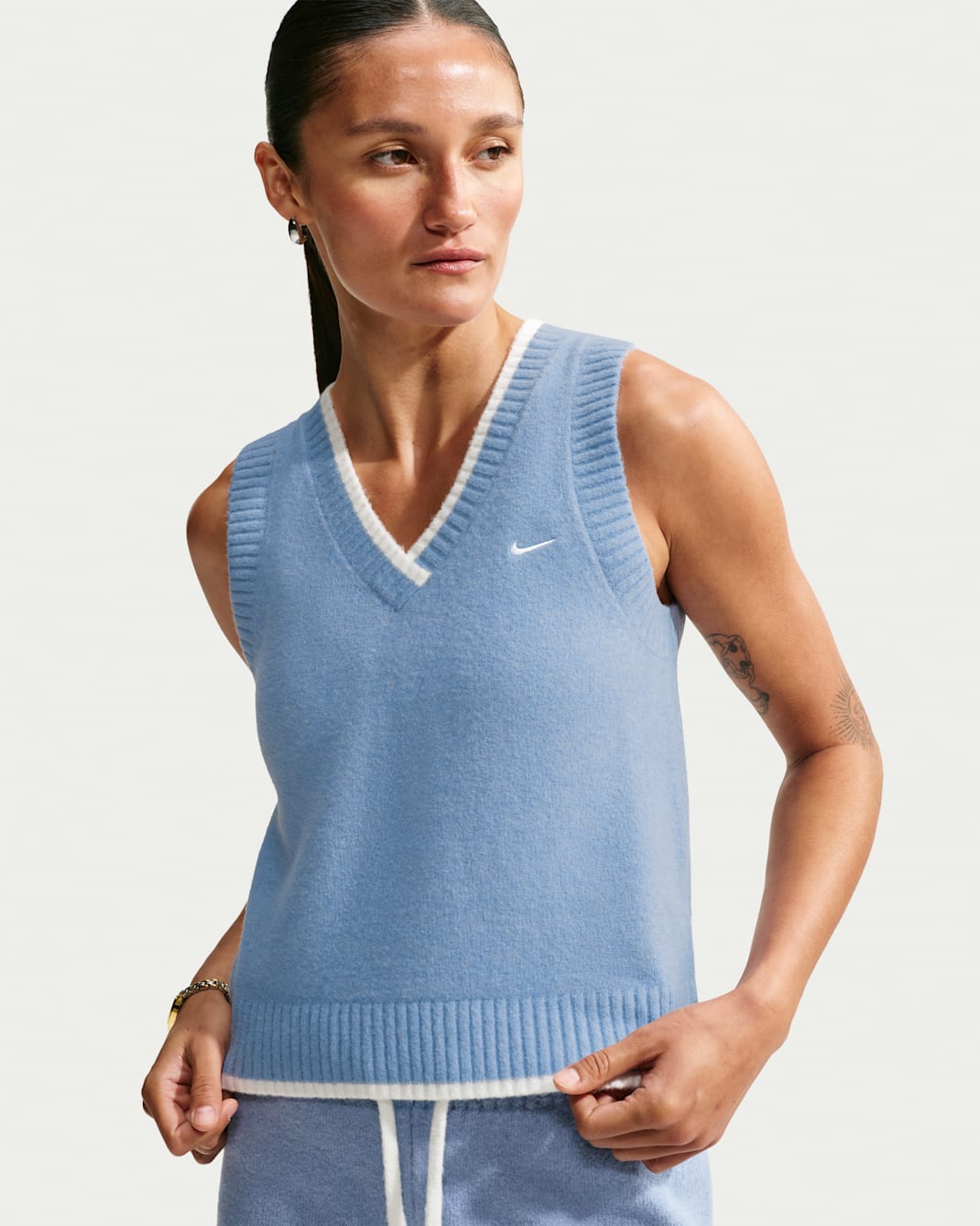 Väst i ledig passform Nike Sportswear Chill Knit för kvinnor - Work Blue/Vit/Vit