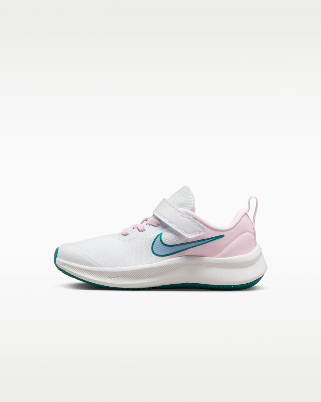 Tenis para niños de preescolar Nike Star Runner 3 - Blanco/Rosa perla/Azul verdoso mineral/Cobalto felicidad