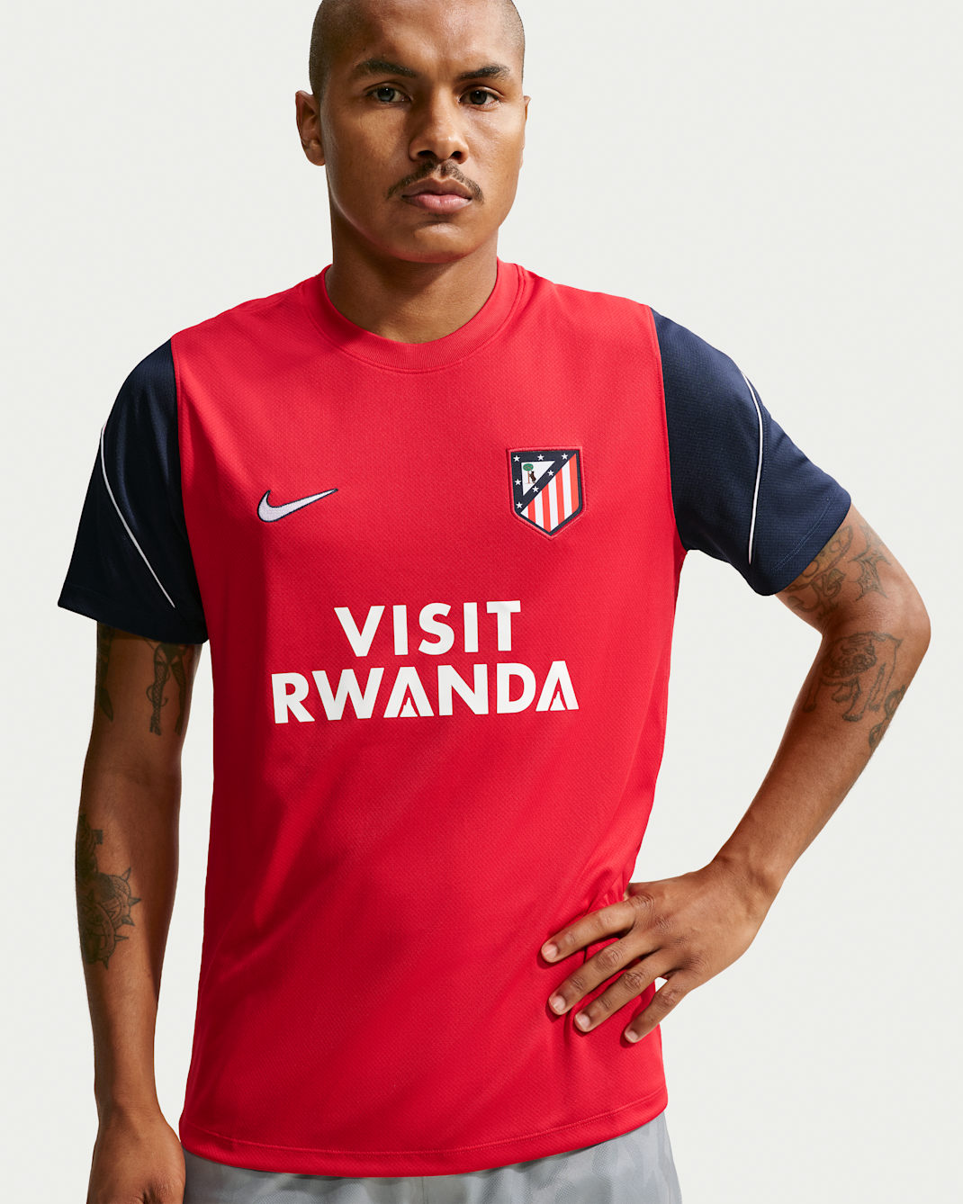Atlético Madrid Strike Third Men's Nike Football Dri-FIT Short-Sleeved Top - Salsa Red/Obsidian/Salsa Red/White