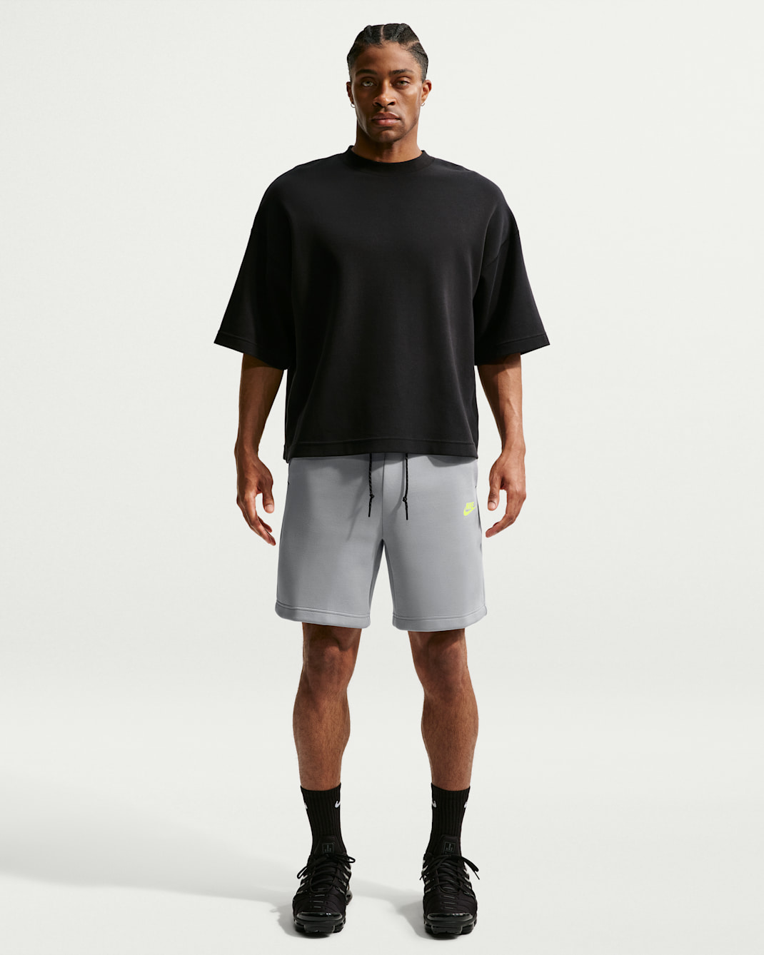 Nike Tech Men's Fleece Shorts - Light Smoke Grey/Volt