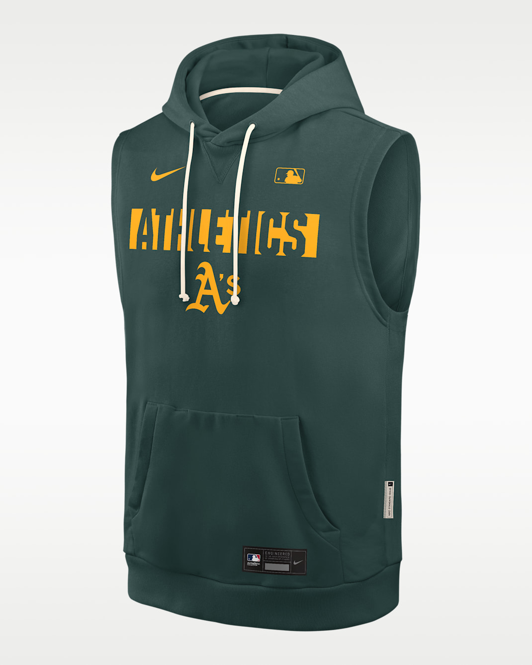 Athletics Authentic Collection Standard Issue Men's Nike Dri-FIT MLB Sleeveless Pullover Hoodie - Pro Green