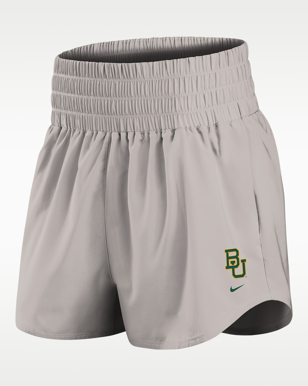 Shorts universitarios Nike Dri-FIT para mujer Baylor Primary Logo One - Mena de hierro claro