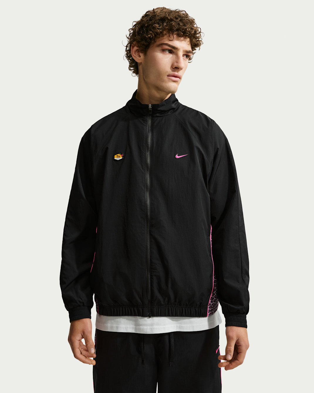 Nike Sportswear Dokuma Erkek Antrenman Ceketi - Siyah/Siyah/Pinksicle