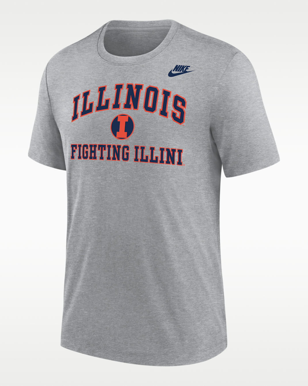 Illinois Fighting Illini Men's Nike Football Tri-Blend T-Shirt - Dark Grey Heather