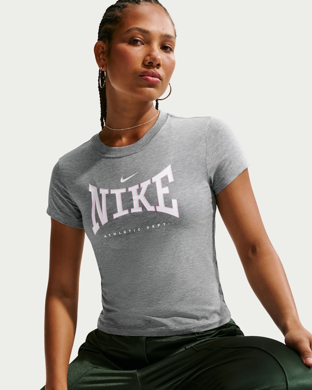 나이키 스포츠웨어 여성 슬림 티셔츠 - 다크 그레이 헤더