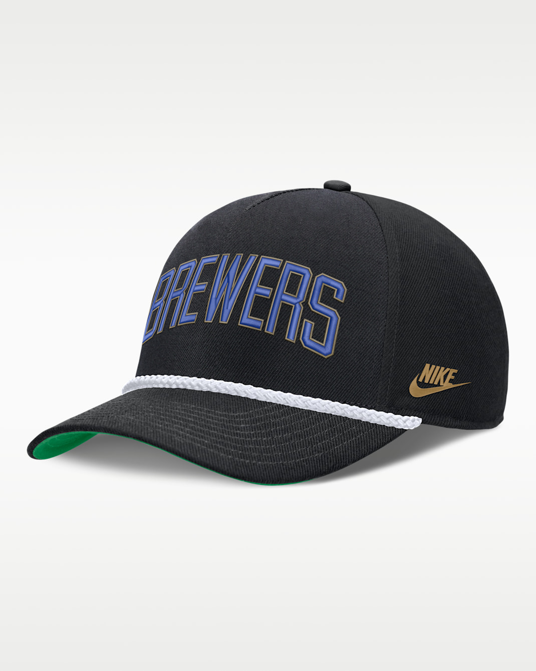 Gorra Nike de la MLB ajustable para hombre Milwaukee Brewers Rise - Negro