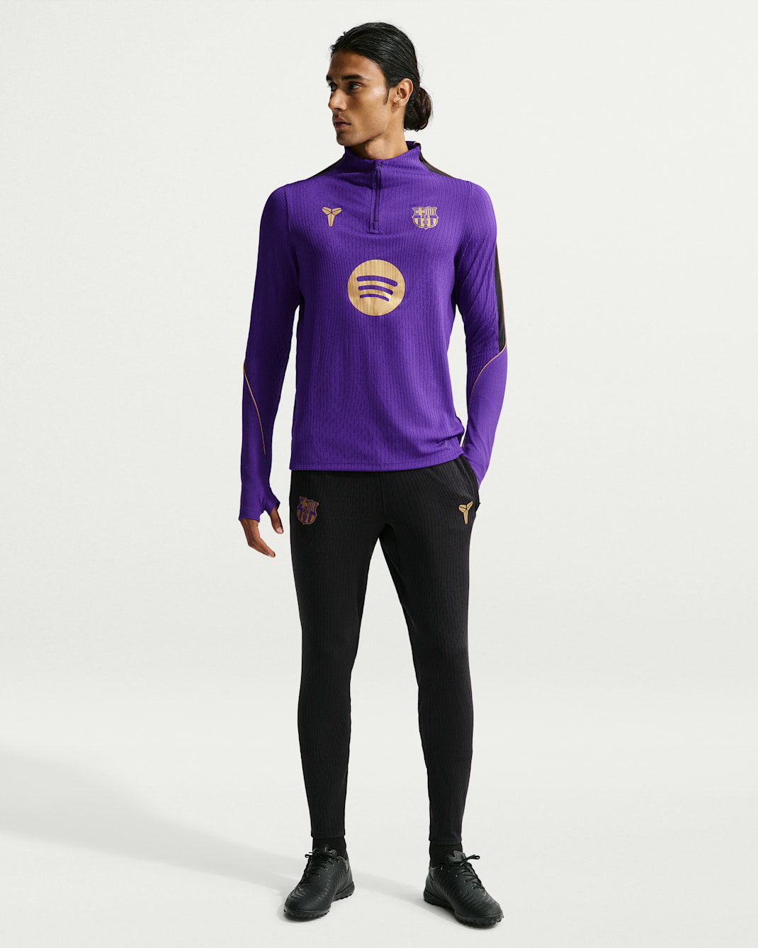 FC Barcelona Strike Elite Away Men's Kobe Dri-FIT ADV Soccer Knit Drill Top - Field Purple/Black/Metallic Gold