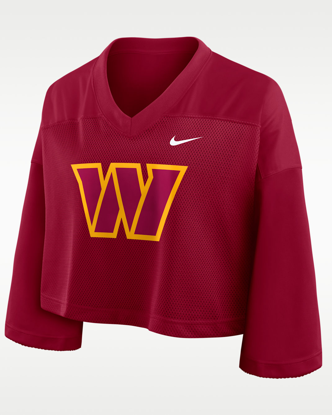 Jersey cropped Nike Dri-FIT de la NFL para mujer Washington Commanders Rewind Fashion - Burdeos
