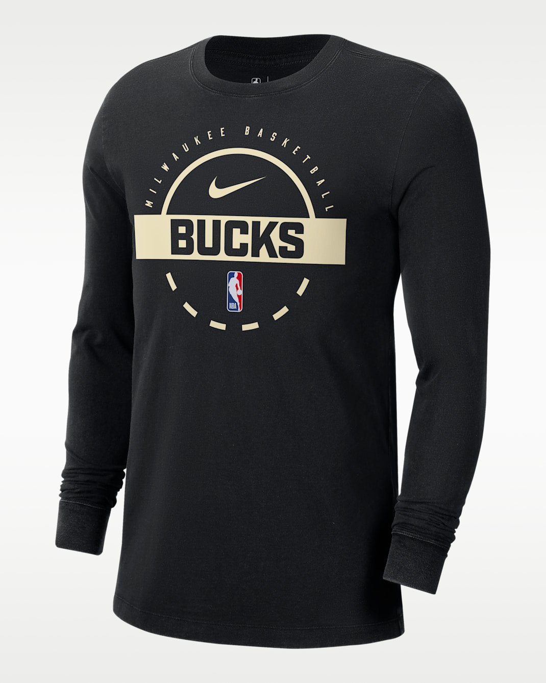 Milwaukee Bucks Men's Nike NBA Practice Long-Sleeve T-Shirt - Black