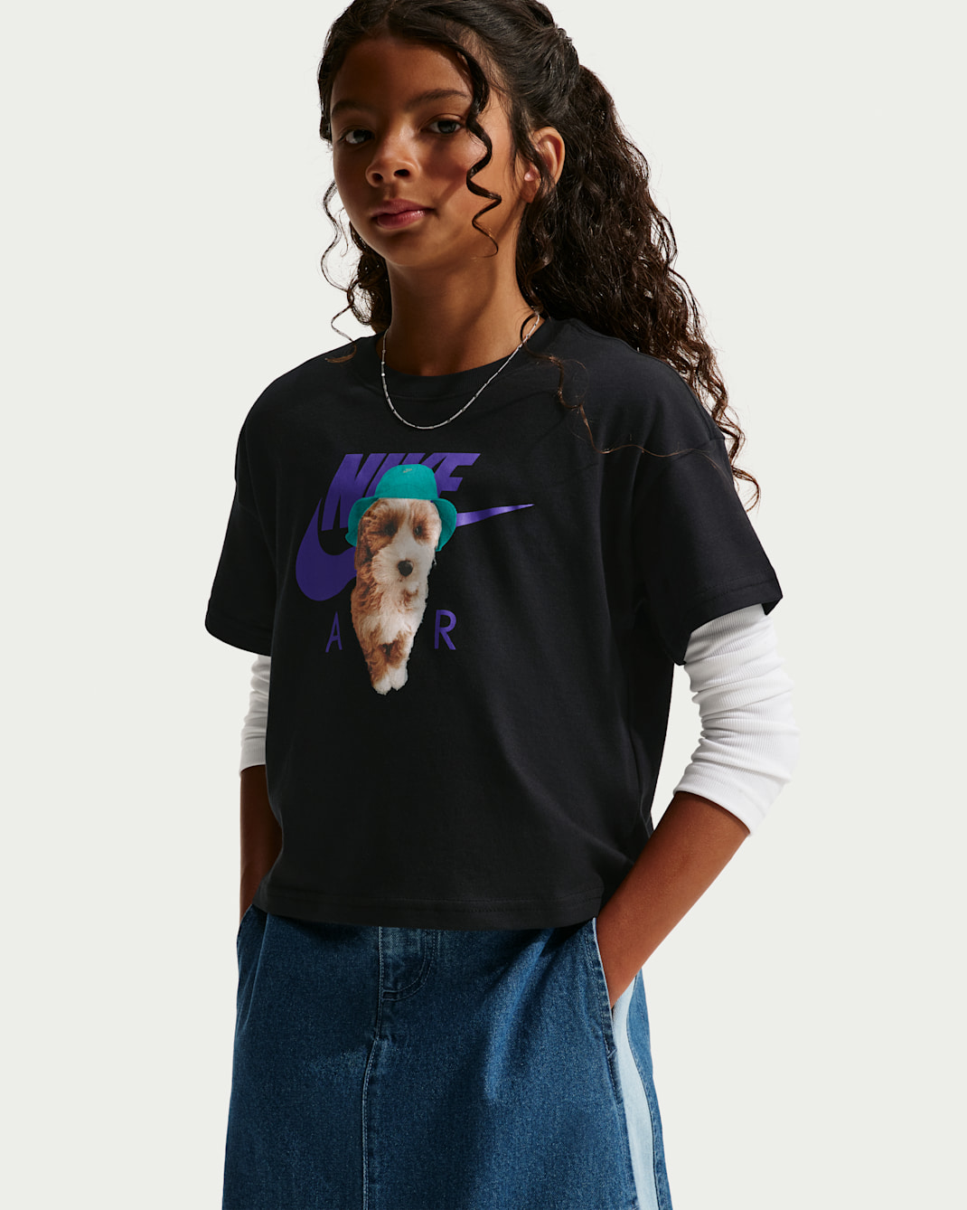 Nike Sportswear Big Kids' (Girls') Boxy T-Shirt - Black