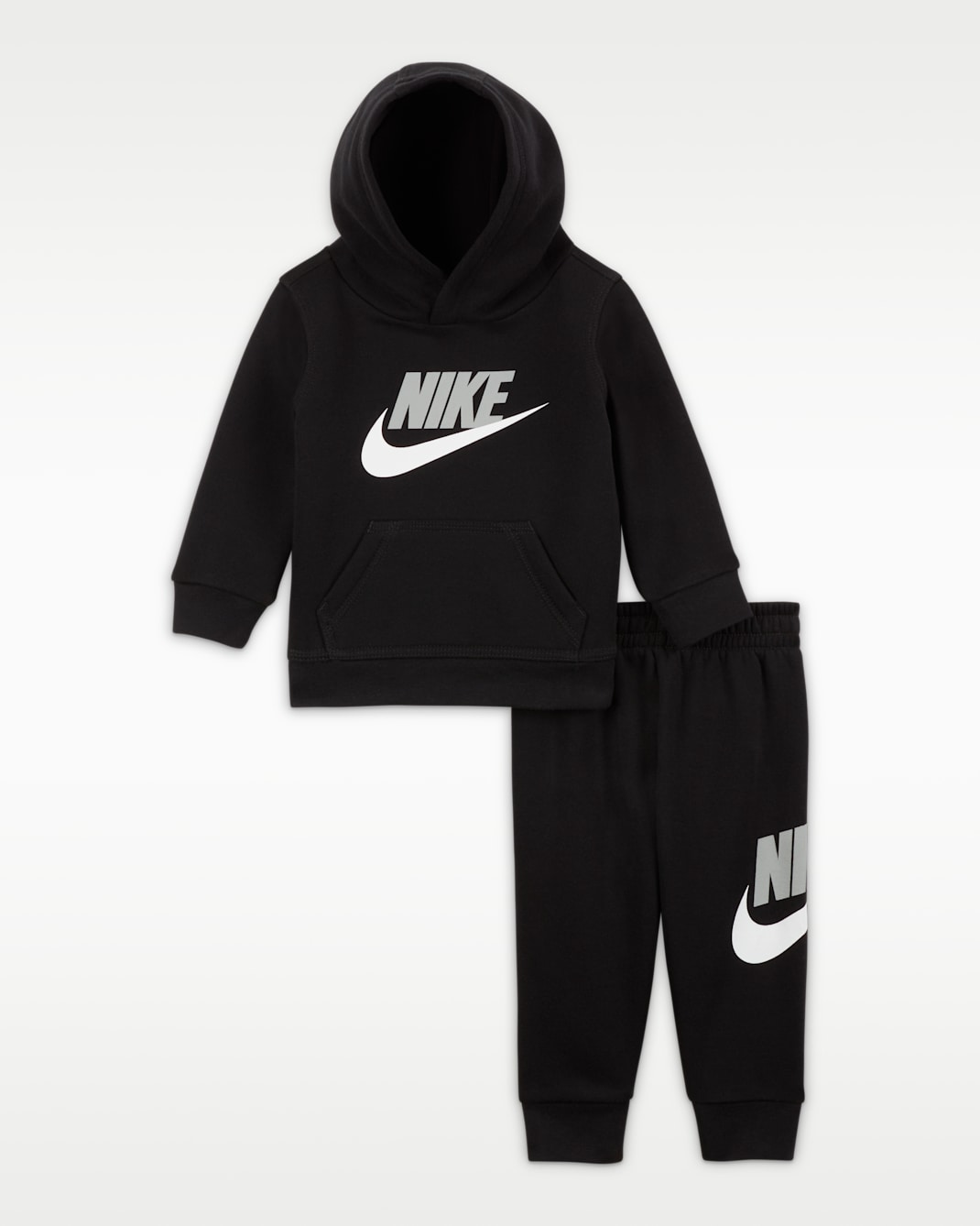 Zestaw bluza z kapturem i spodnie dla niemowląt (12–24 M) Nike Sportswear Club Fleece - Czerń/Light Smoke Grey