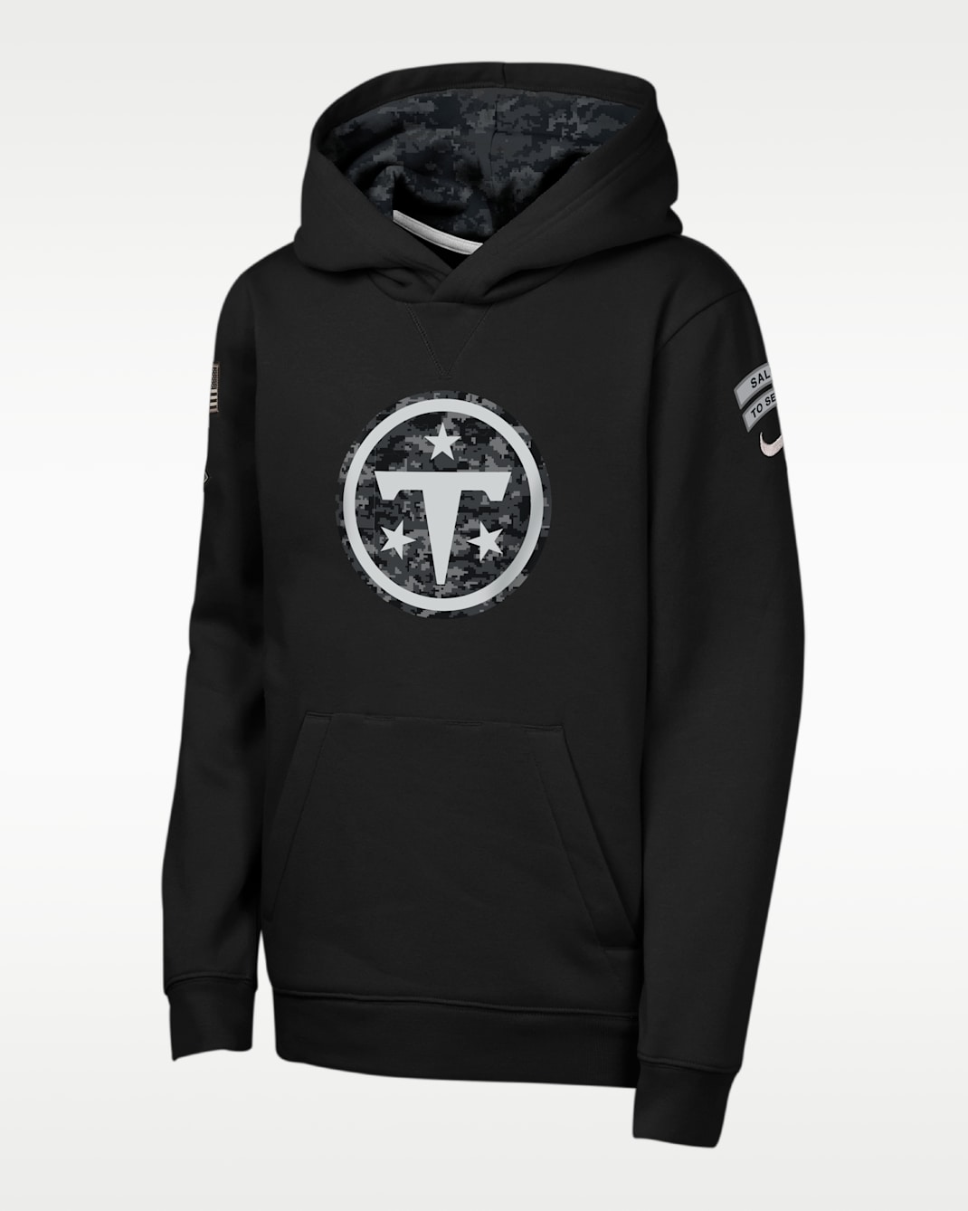 Sudadera con gorro sin cierre Nike de la NFL para niños talla grande Tennessee Titans Salute to Service Sideline Club - Negro