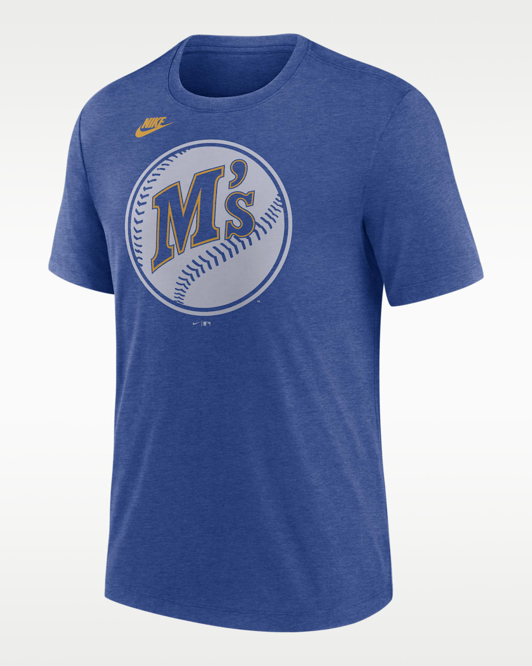 Seattle Mariners Cooperstown Logo Men's Nike MLB T-Shirt - Blue Heather