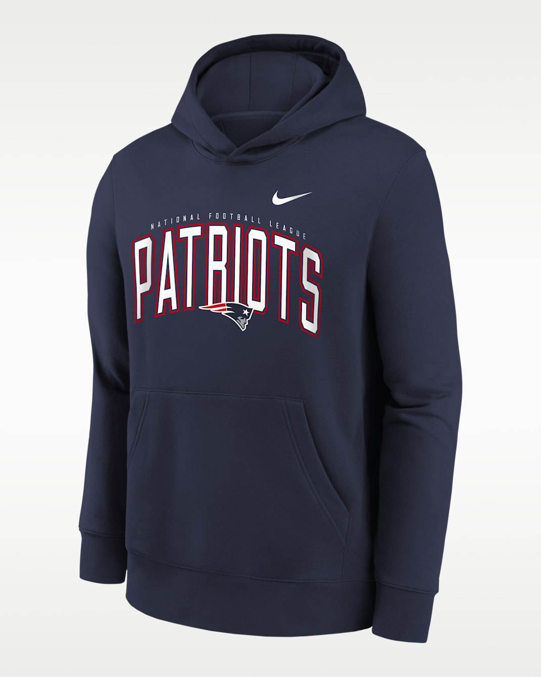 New England Patriots Essentials Club Logo Arch Big Kids' Nike NFL Pullover Crew - College Navy