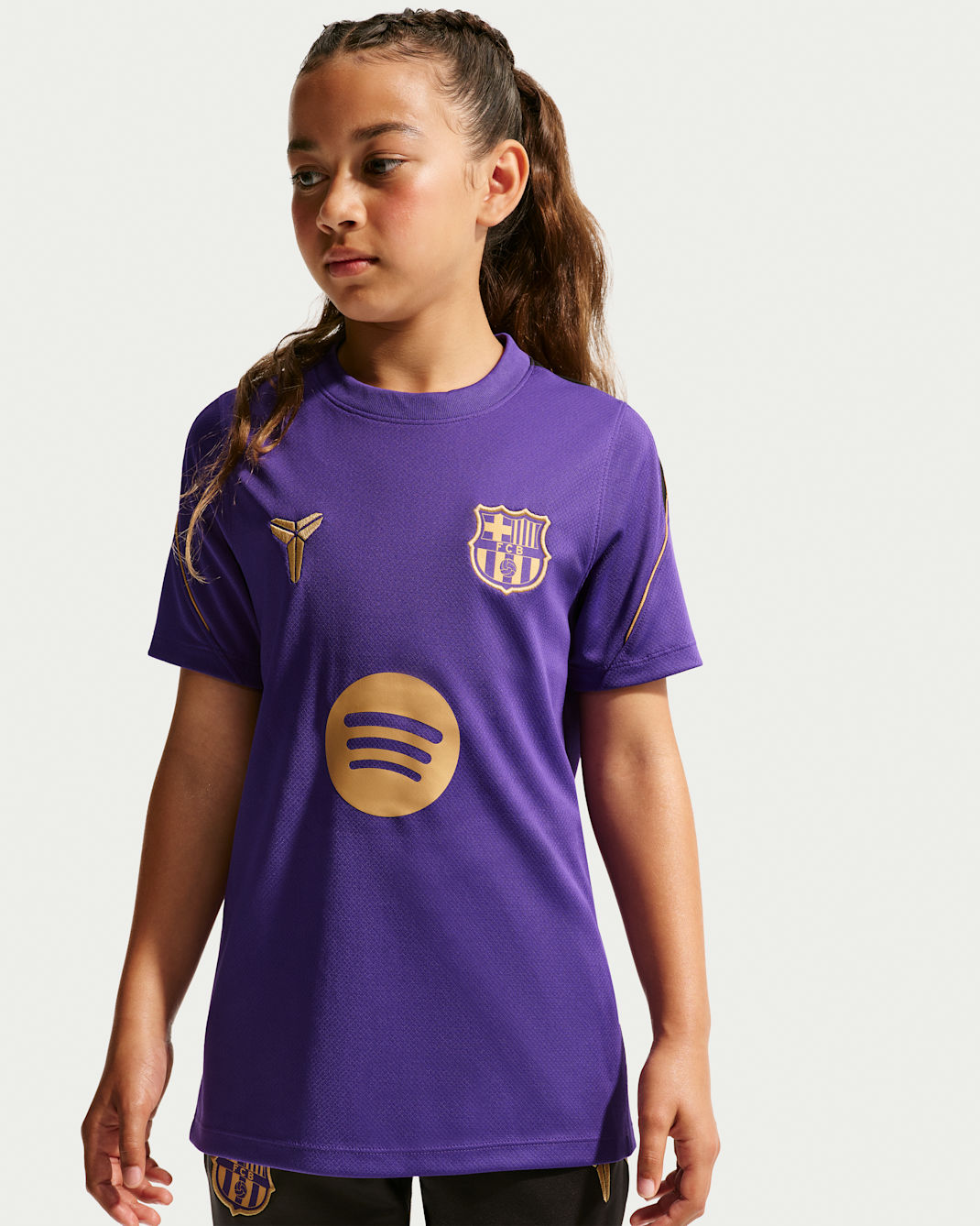 FC Barcelona Strike Away Big Kids' Kobe Dri-FIT Soccer Short-Sleeve Top