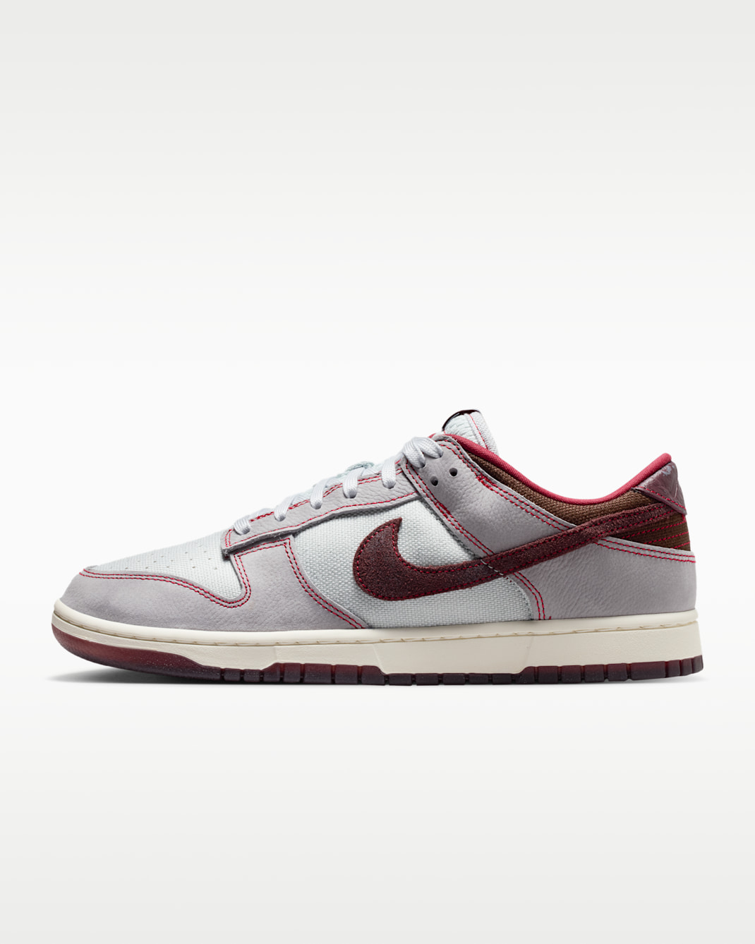 Nike Dunk Low Retro SE férficipő - Pure Platinum/Wolf Grey/Team Red/Burgundy Crush