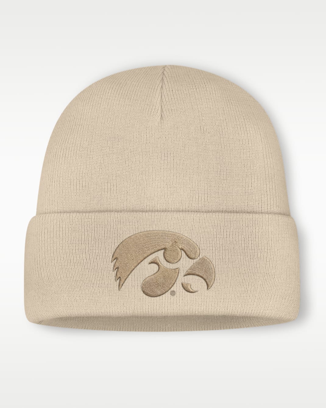 Iowa Men's Nike College Cuffed Beanie - Natural