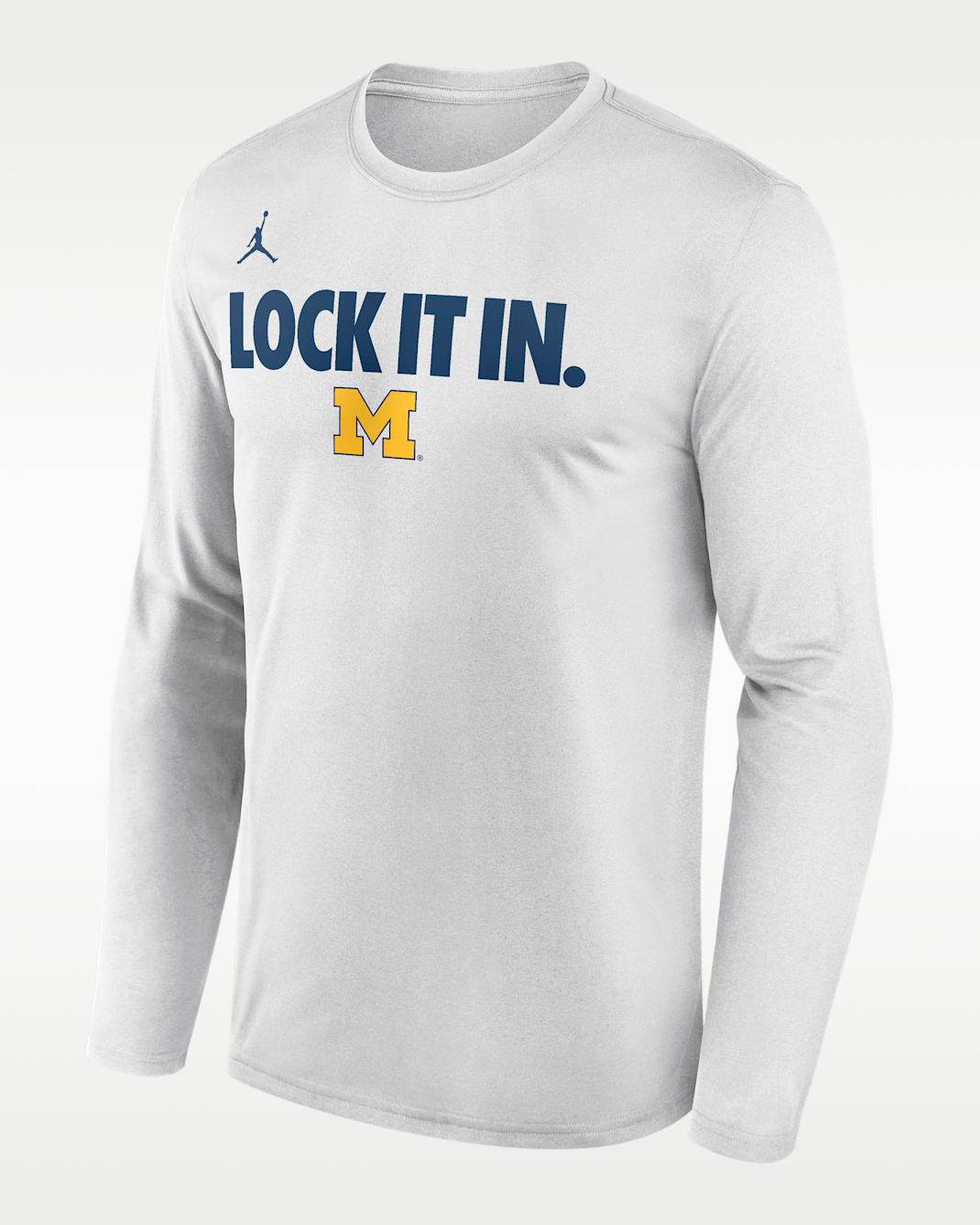 Michigan 2026 On-Court Bench Men's Nike Dri-FIT College Long-Sleeve T-Shirt - White