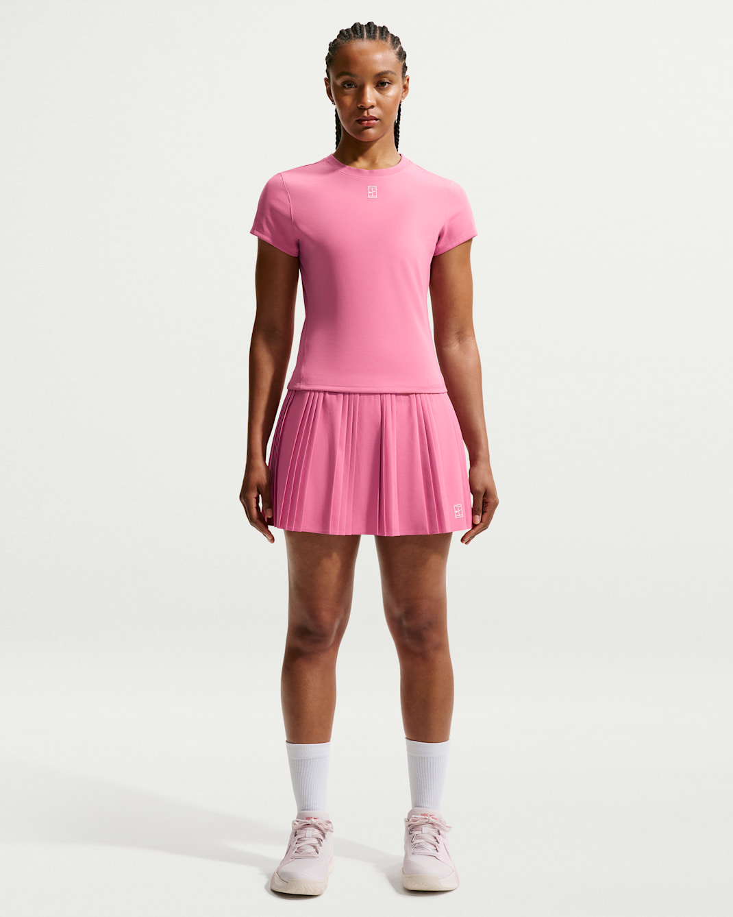 NikeCourt Advantage Women's Dri-FIT Pleated Tennis Skirt - Peony/White