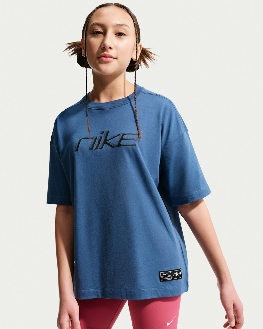 เสื้อยืดขนาดโอเวอร์ไซส์เด็กโต Nike Sportswear (หญิง) - Mystic Navy
