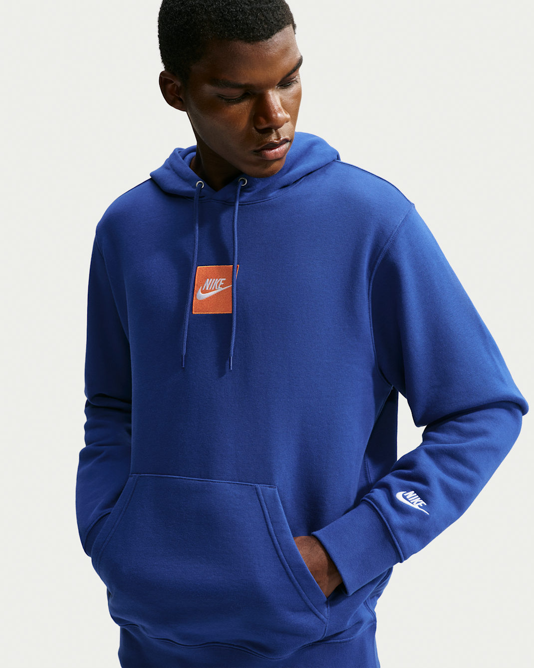 Nike Sportswear Club Men's French Terry Hoodie - Deep Royal Blue/Deep Royal Blue/White