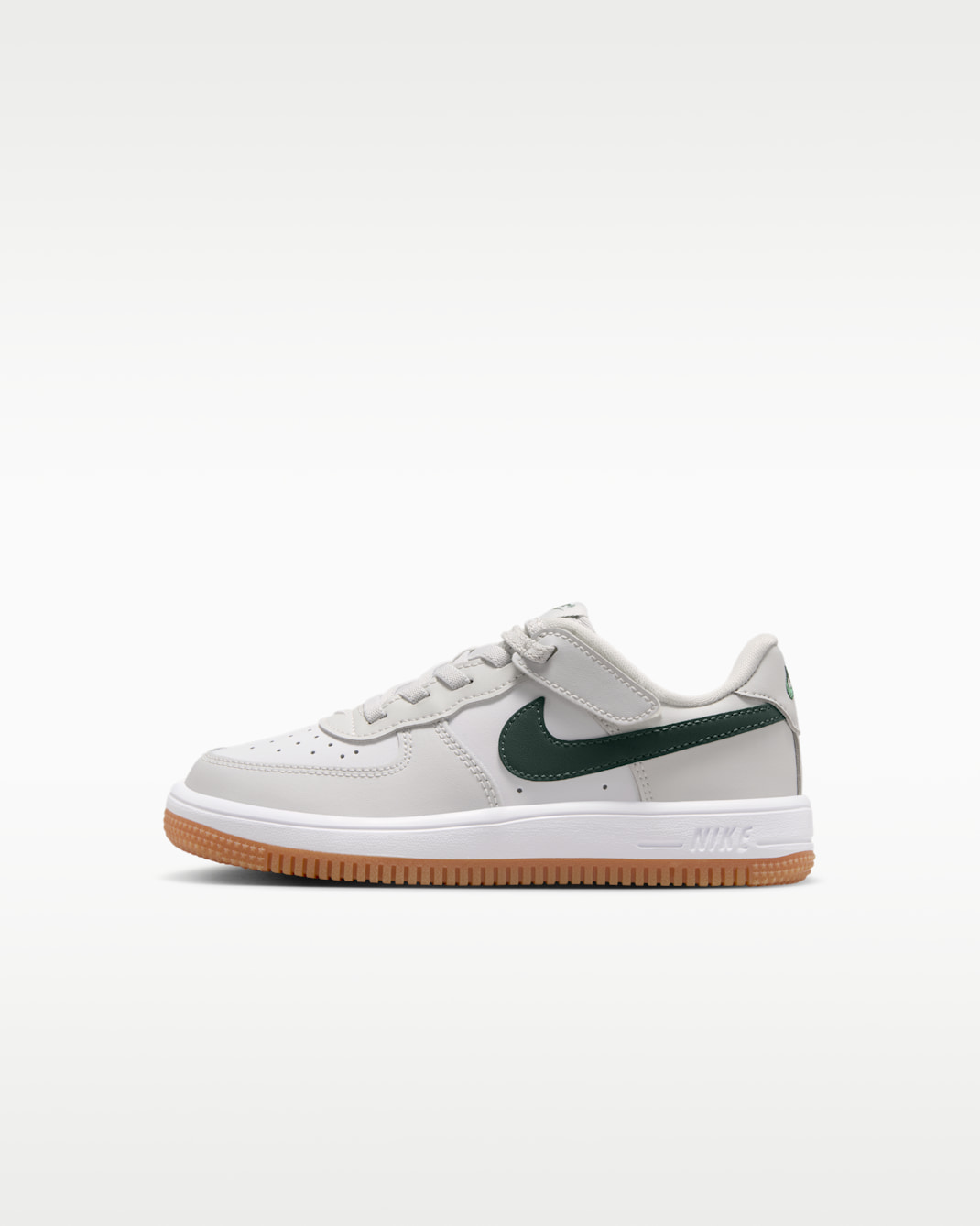 Nike Force 1 低筒 EasyOn 小童鞋款 - Photon Dust/Fir/Gum Medium Brown/白色