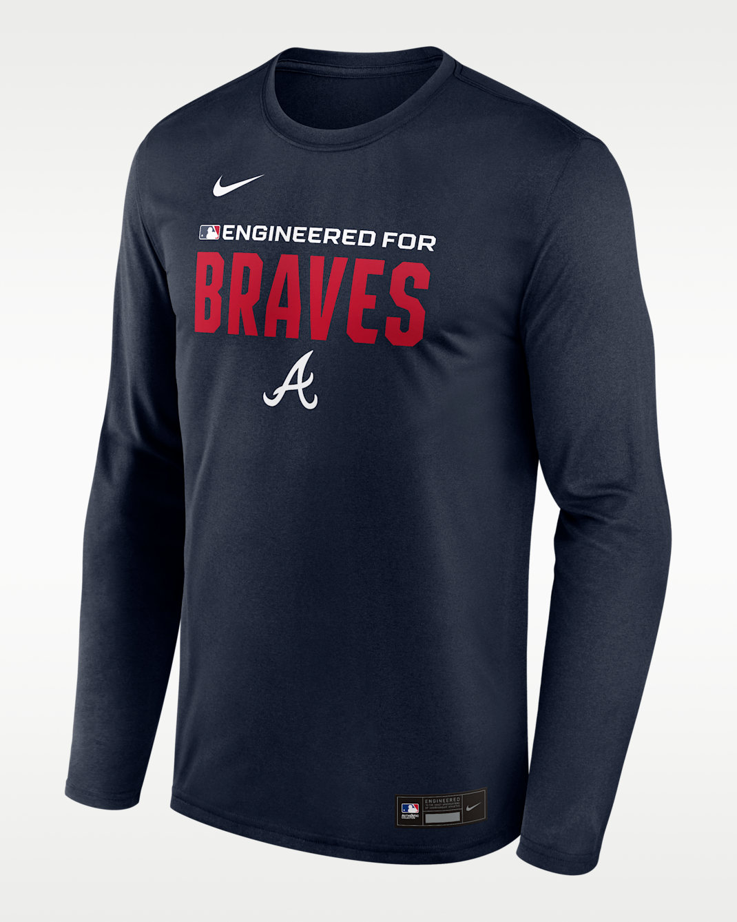 Playera de manga larga Nike Dri-FIT de la MLB para hombre Atlanta Braves Authentic Collection Team Issue - Azul
