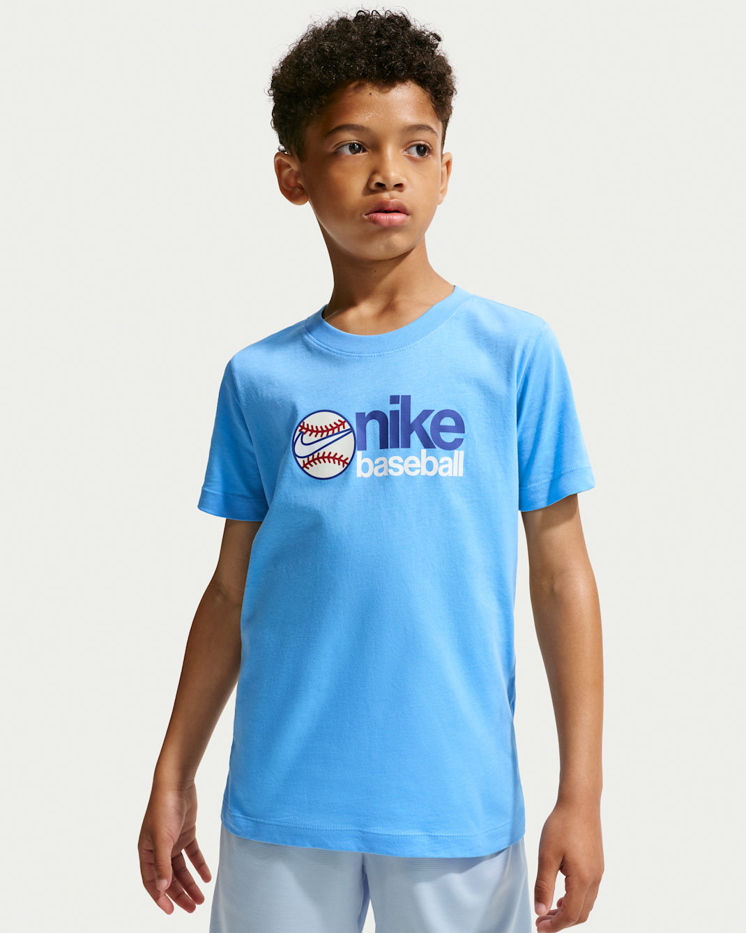 Playera de béisbol para niños talla grande Nike - Azul fútbol