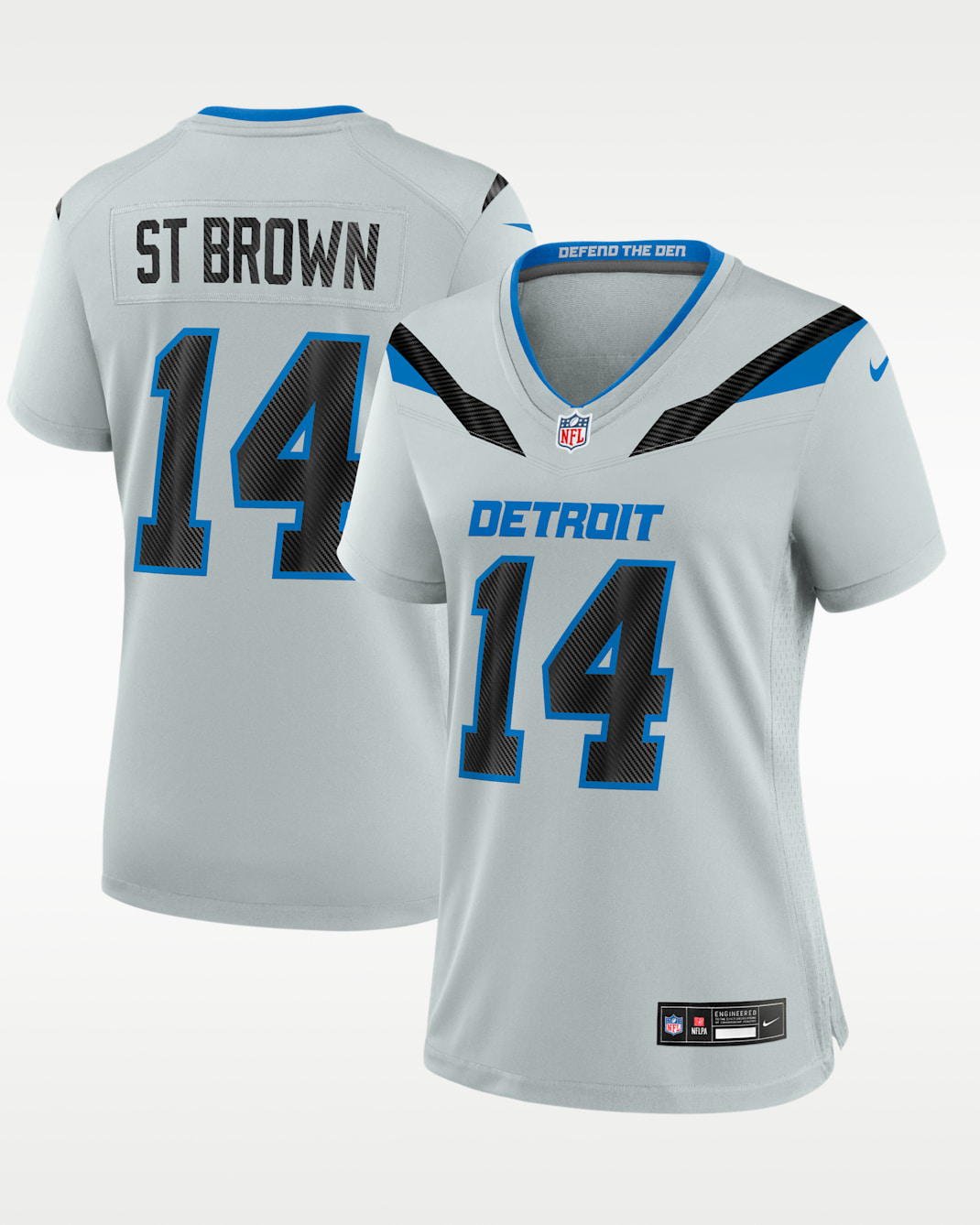 Amon-Ra St. Brown Detroit Lions Rivalries Collection Women's Nike NFL Game Jersey - Silver