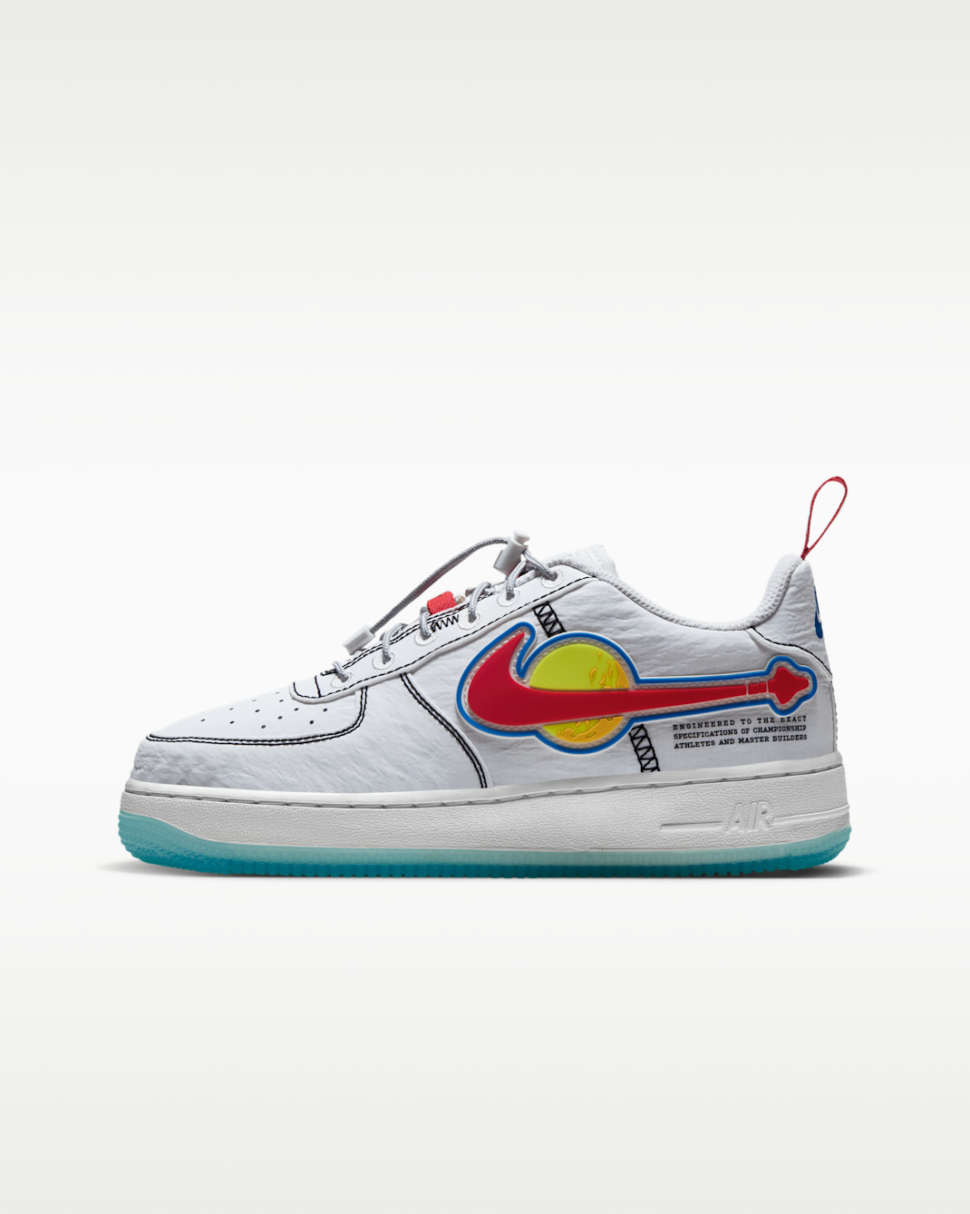 Nike Air Force 1 Low LV8 x LEGO® Collection Older Kids' Shoes - Sail/Tour Yellow/Cobalt Blaze/Rush Red