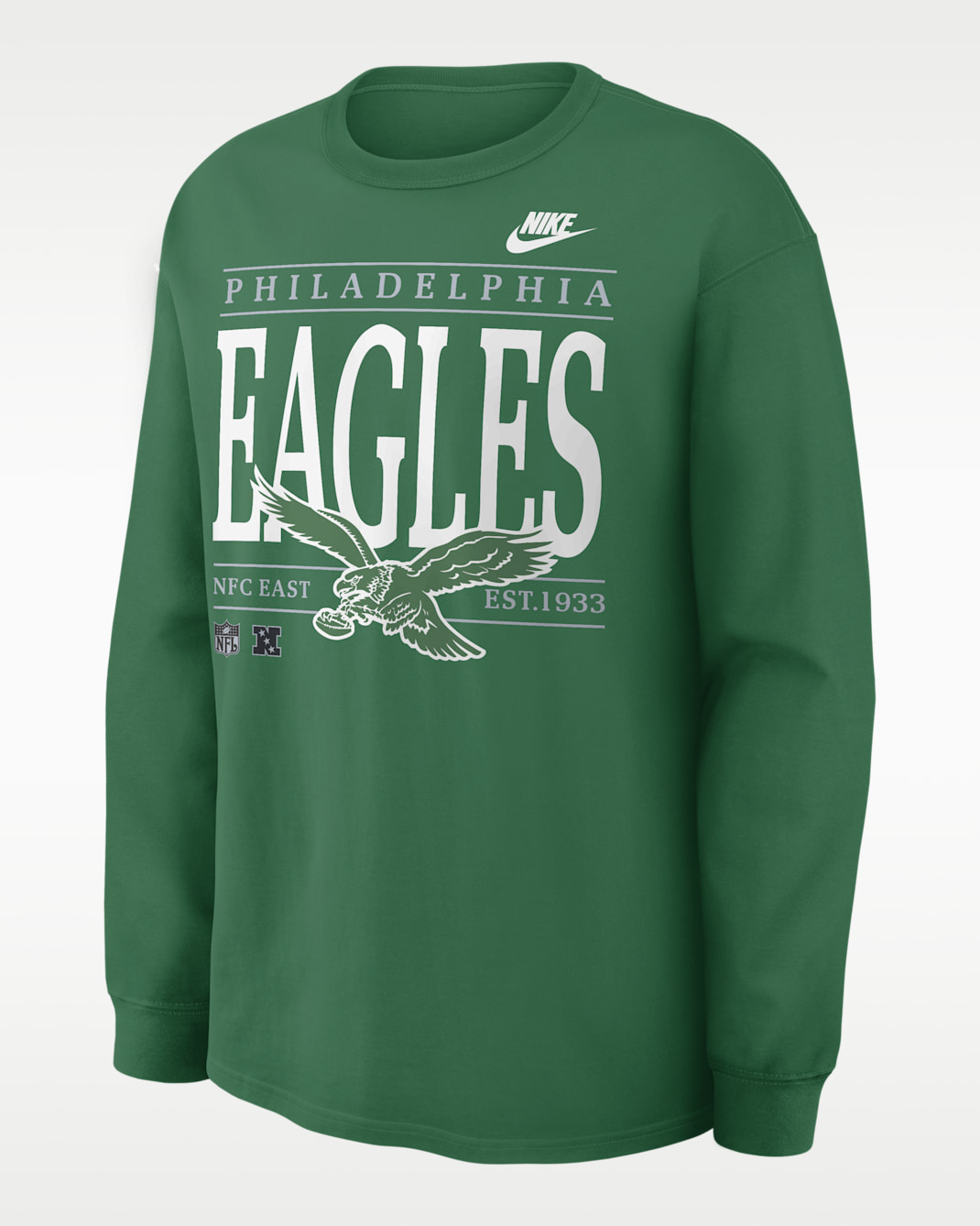 Playera de manga larga Nike de la NFL para hombre Philadelphia Eagles Rewind Max90 - Verde