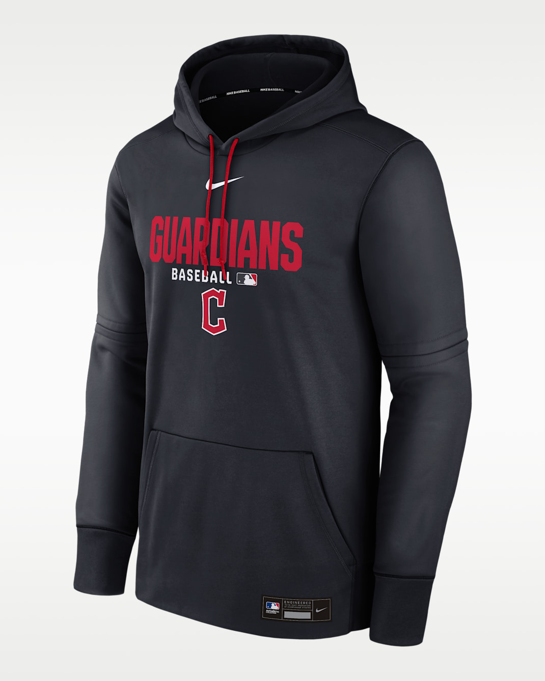 Cleveland Guardians Authentic Collection Men's Nike Therma MLB Pullover Hoodie - Navy