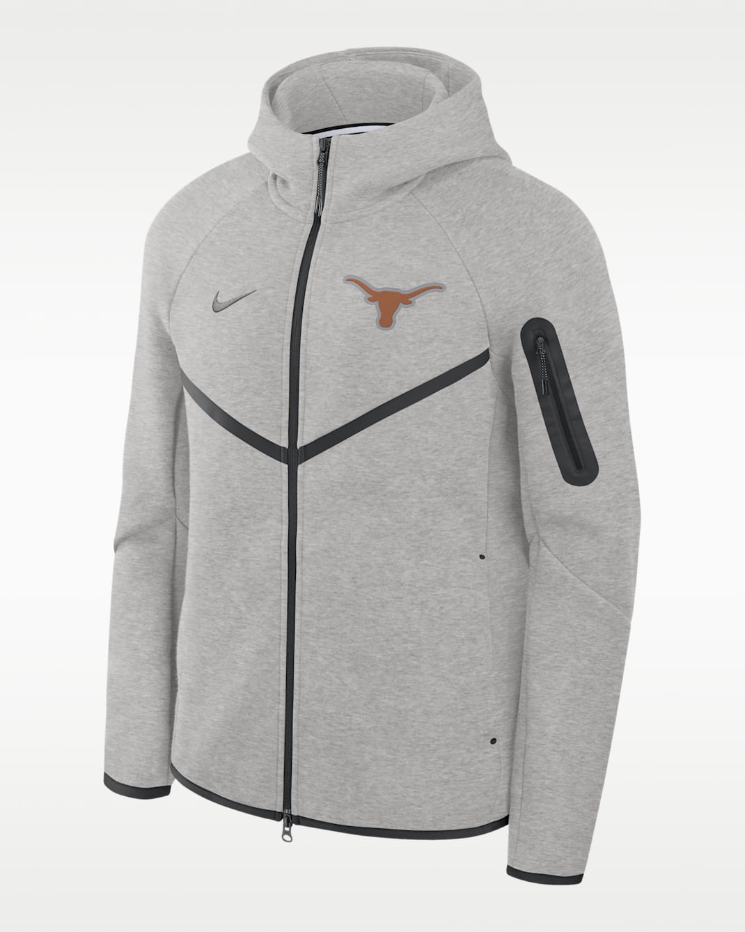 Texas Tech Fleece Windrunner Men's Nike College Full-Zip Hooded Jacket - Grey