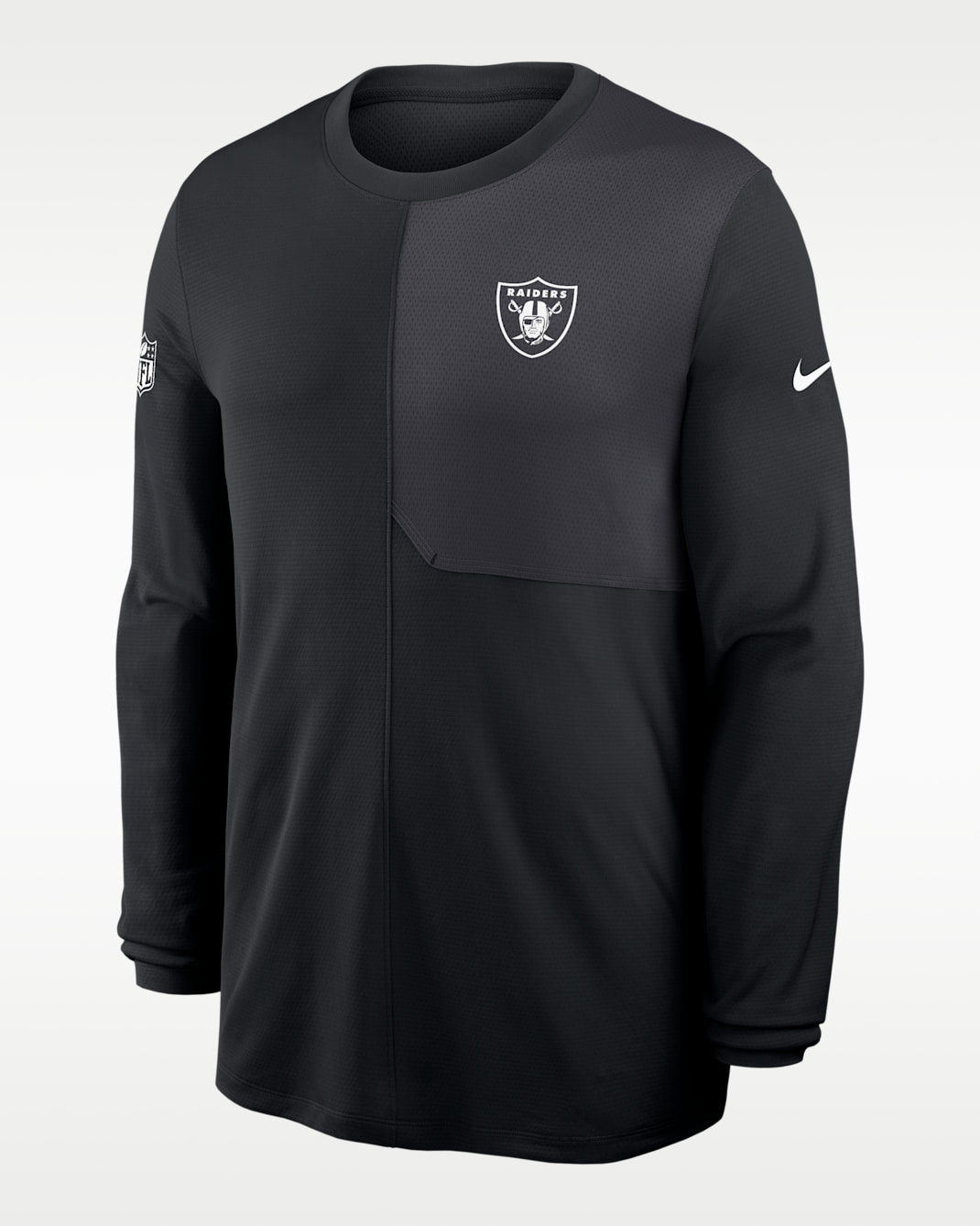 Playera de manga larga Nike Dri-FIT de la NFL para hombre Las Vegas Raiders Sideline Coach - Negro