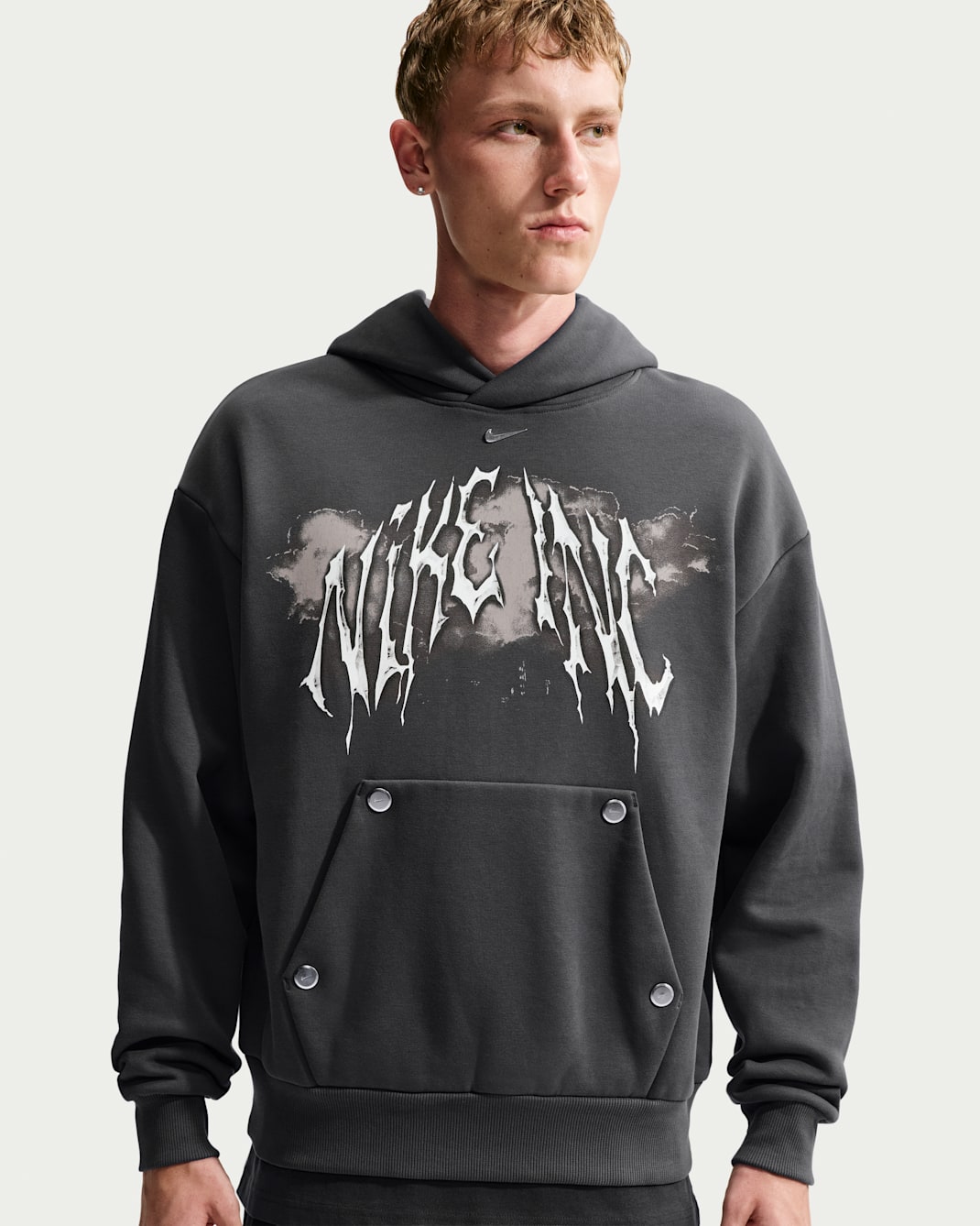 Sudadera con gorro sin cierre para hombre Nike Solo Fleece - Antracita