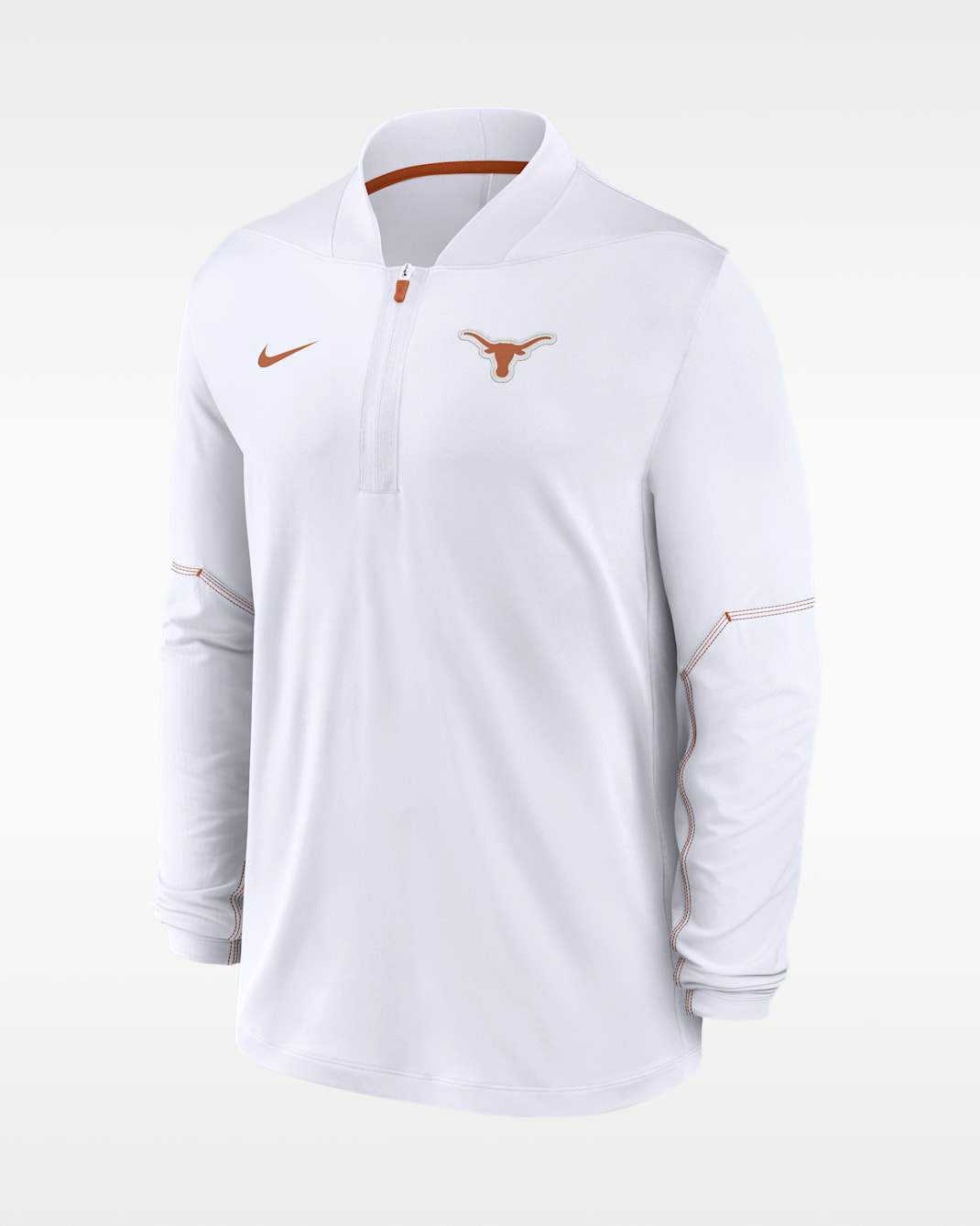 Texas Sideline Men's Nike Dri-FIT College 1/2-Zip Top - White/Desert Orange