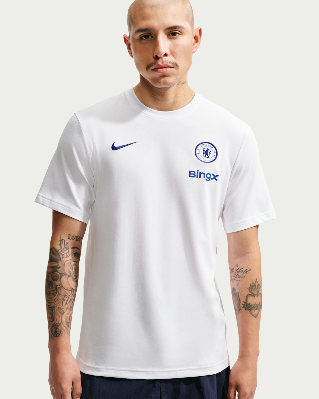 T-shirt de foot Nike Dri-FIT Chelsea FC Primary pour homme - Blanc/Blanc/Bright Blue