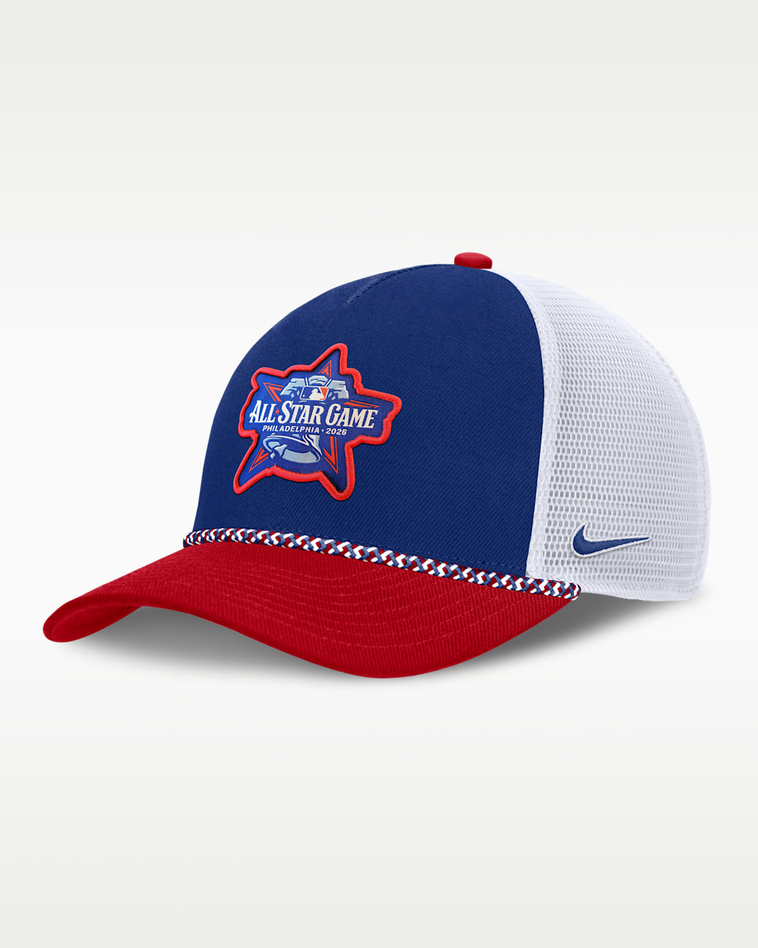 2026 All-Star Game Rise Men's Nike Dri-FIT MLB Trucker Adjustable Hat - White/Red/Red