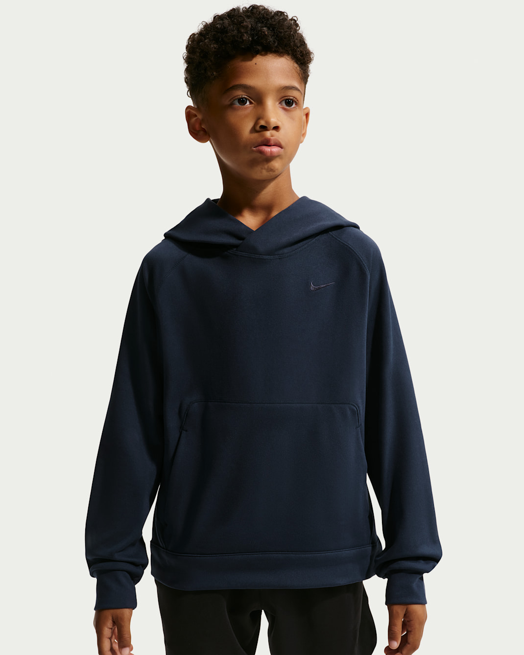 Nike Primary Nanoknit Big Kids' (Boys') Dri-FIT UV Protection Pullover Hoodie - Obsidian/Obsidian
