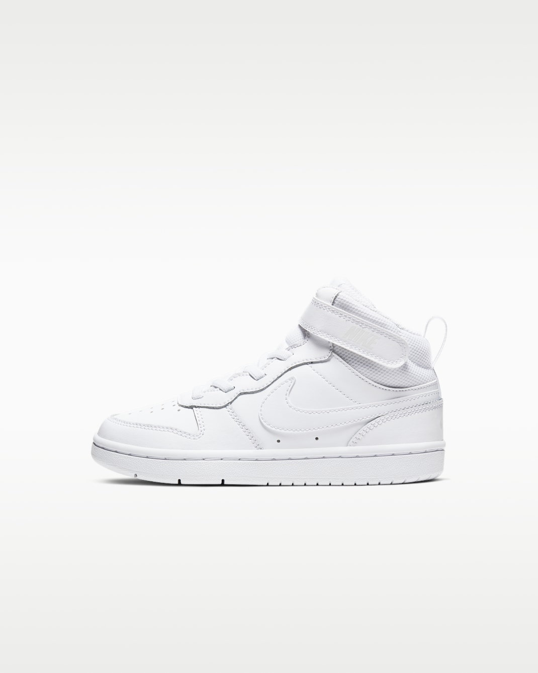 Nike Court Borough Mid 2 Younger Kids' Shoes - White/White/White