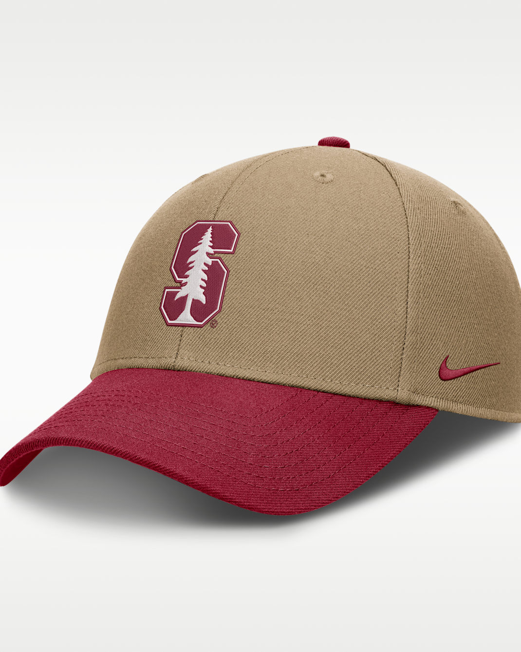 Stanford Primetime Rise Men's Nike Dri-FIT College Trucker Adjustable Hat - Classic Beige/Cardinal Red